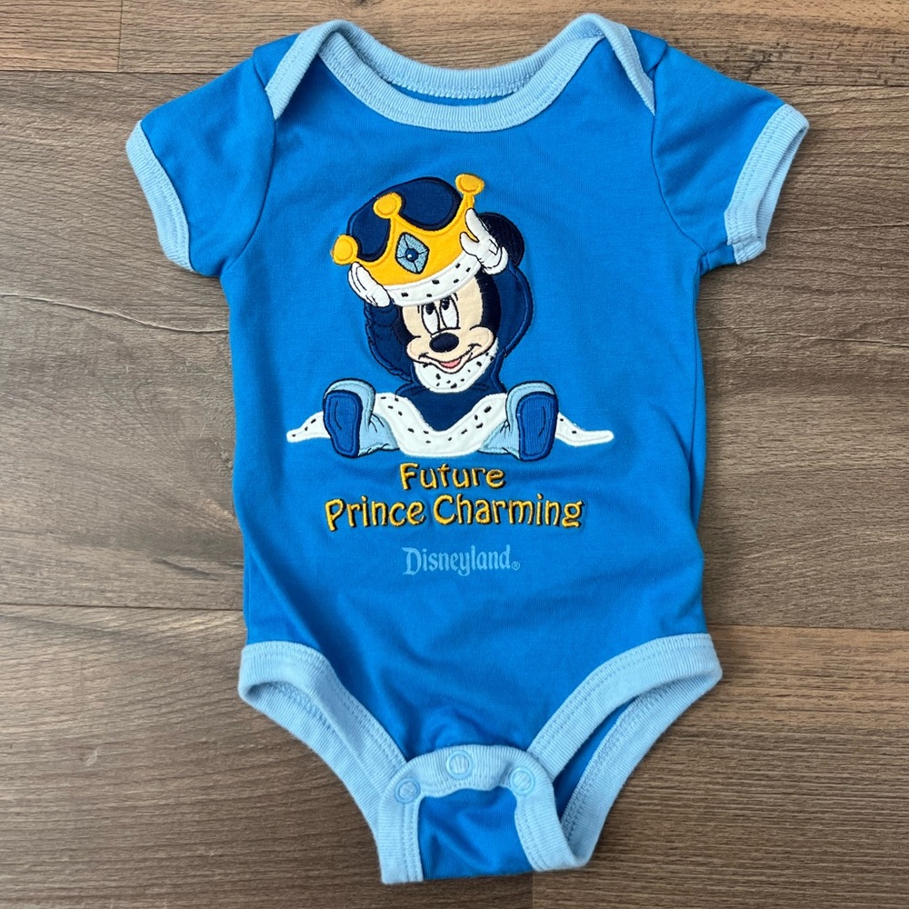 Disney Disneyland Infant Blue Bodysuit - Baby Mickey Future Prince Charming - 3m